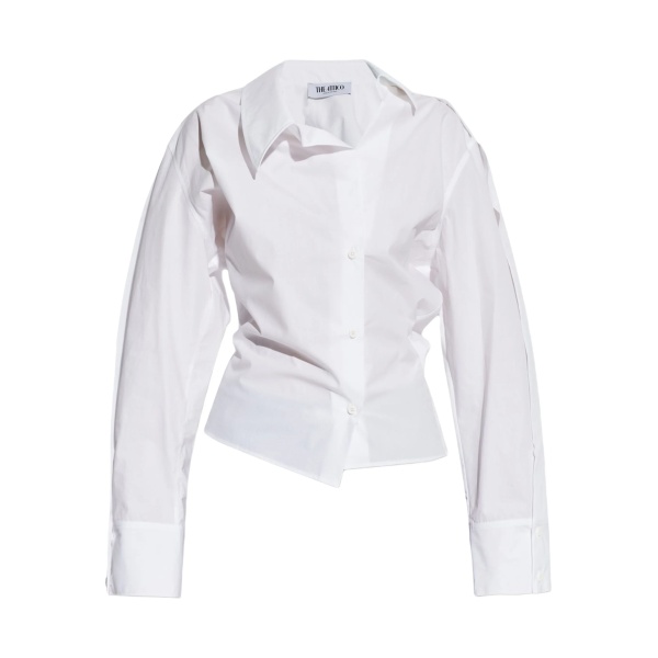Buttoned long-sleeve top