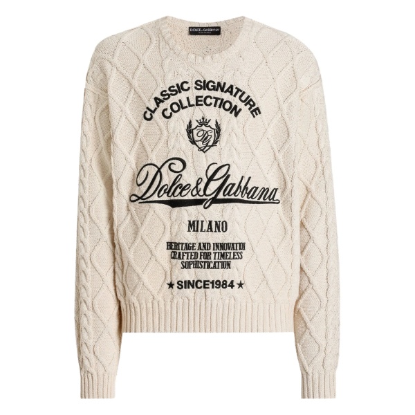 cable-knit logo sweater