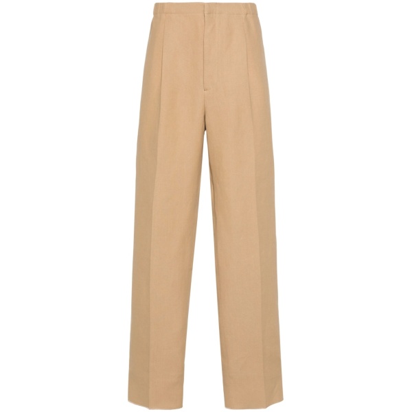 canvas straight-leg trousers