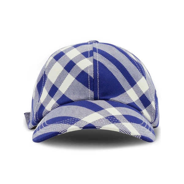 check-plaid cotton baseball cap