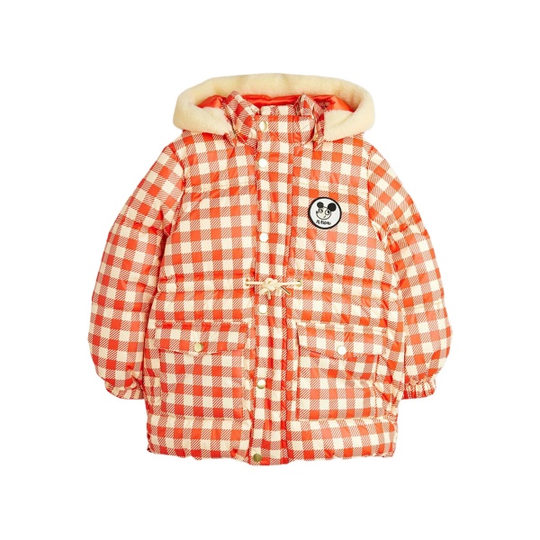 check-print puffer jacket