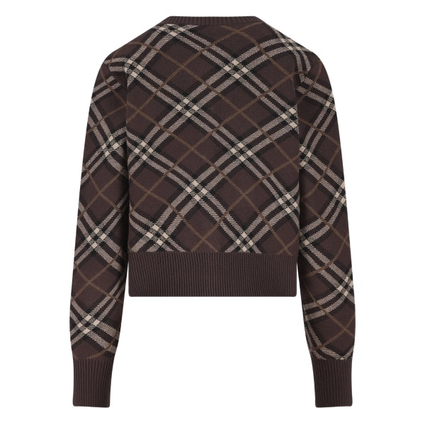 checked buttoned cardigan