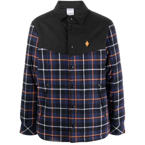 checked long-sleeve jacket