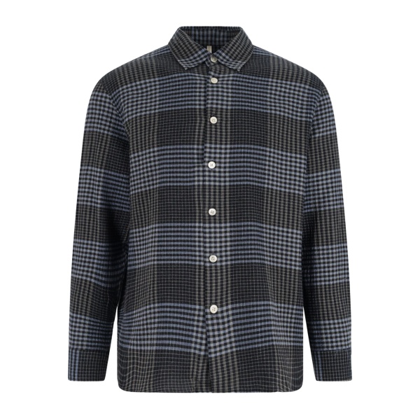 checked long-sleeved shirt