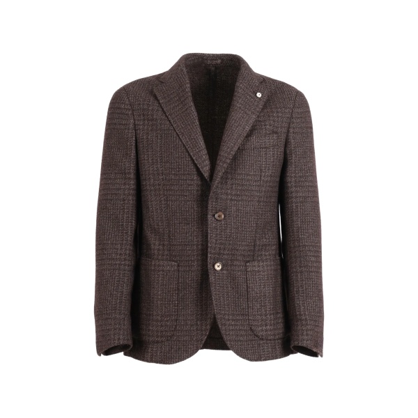 checked single-breasted blazer
