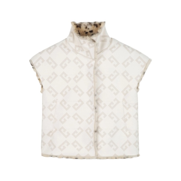 cheetah-print faux-fur gilet