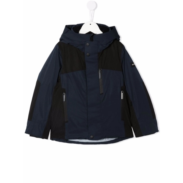 colour-block hooded jacket