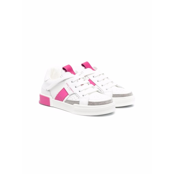colour-block leather sneakers