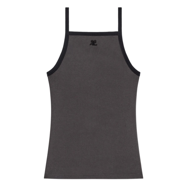contrast-trim tank top