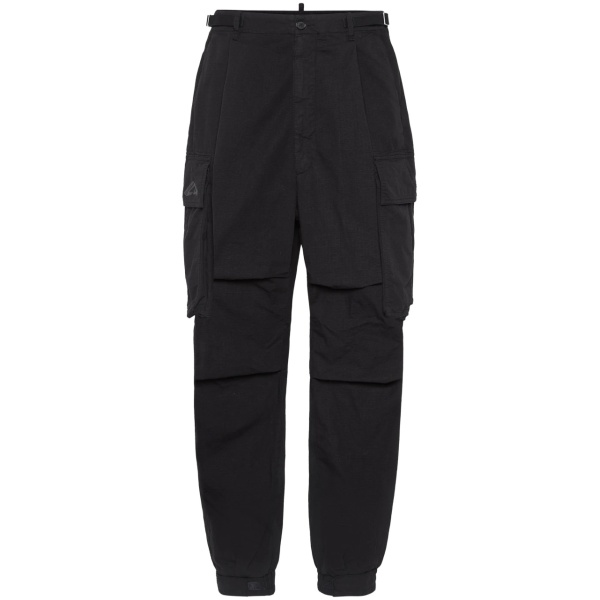 cotton straight-leg trousers