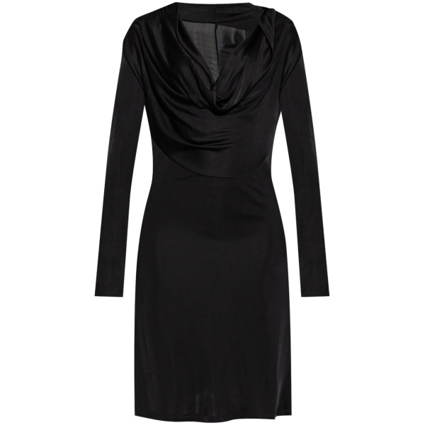 cowl-neck dress