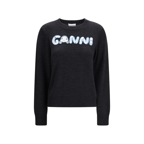 crochet-appliqué sweater
