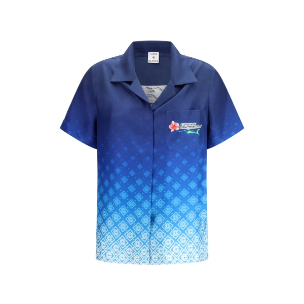 Cuban collar short sleeve shirt