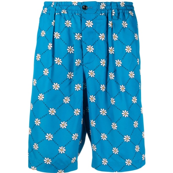 daisy-print track shorts