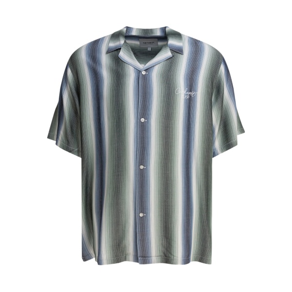 Dashner striped embroidered-logo shirt