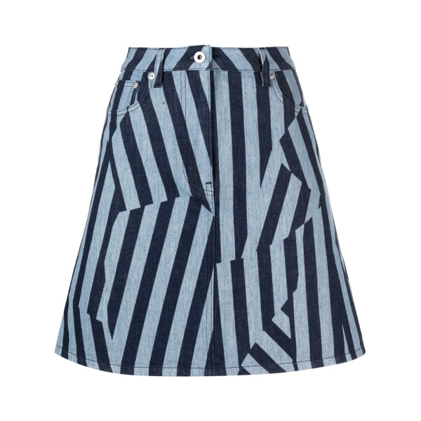 Dazzle Stripe denim skirt