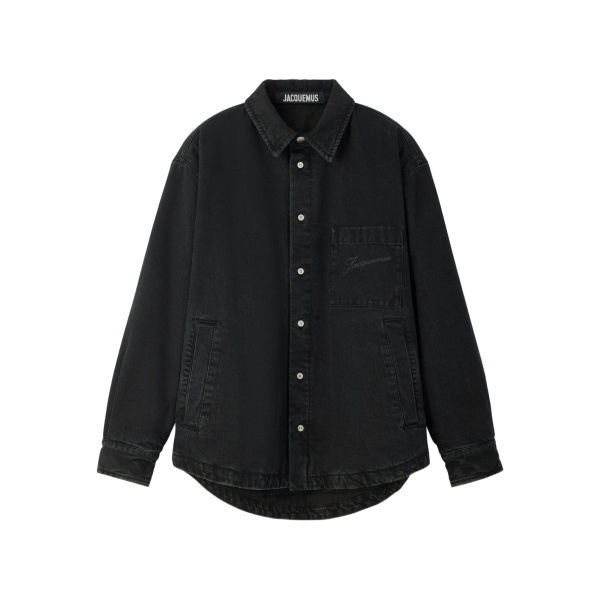 denim button-up shirt