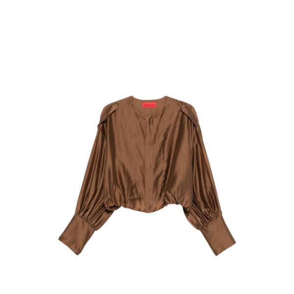 Diana collarless long-sleeve shirt