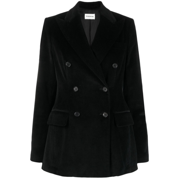 double-breasted corduroy blazer