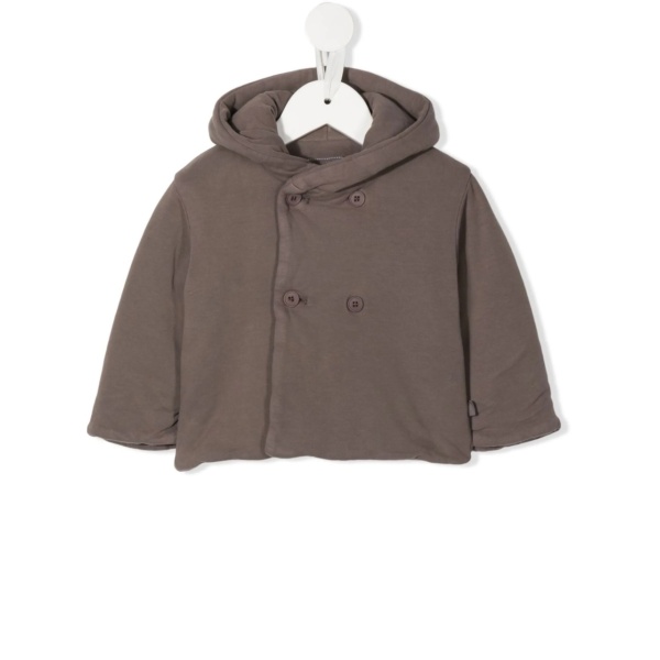 double-breasted hooded jacket