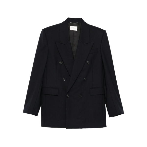 double-breasted wool blazer