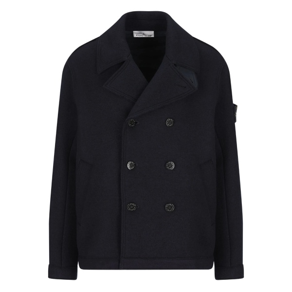 double-breasted wool peacoat