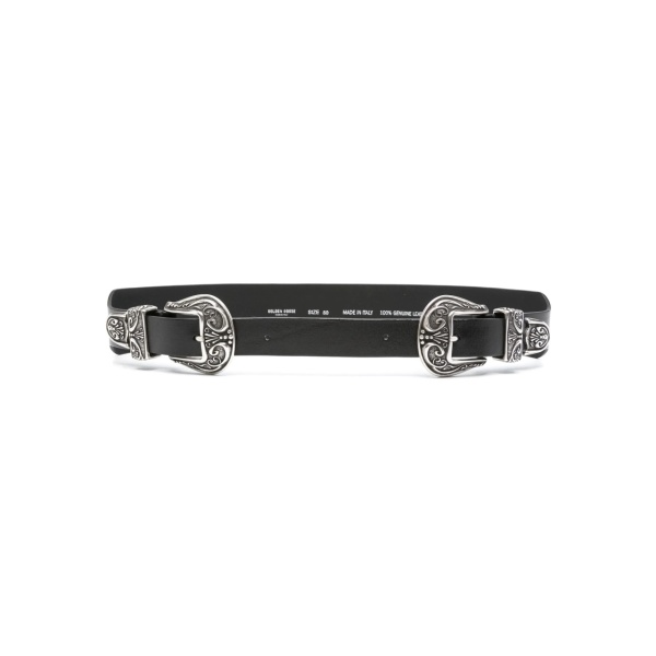 double buckle leather belt