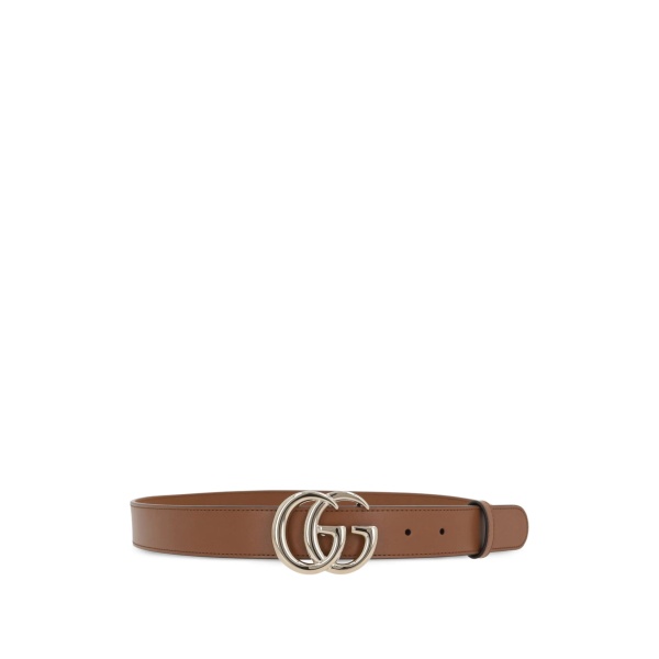 double G-buckle leather belt