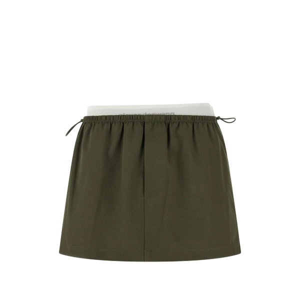 double-layer elastic-waistband skirt