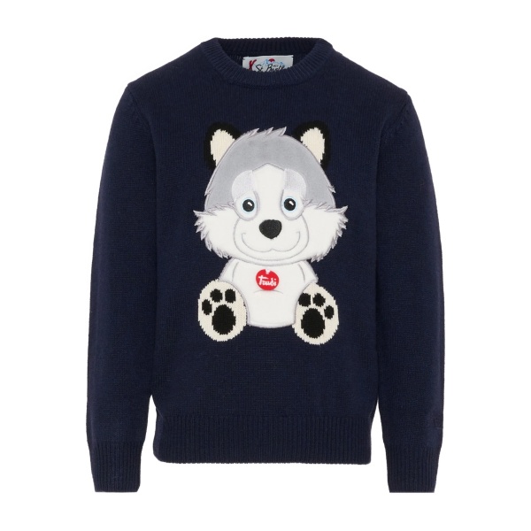 Douglas wolf-appliqué sweater