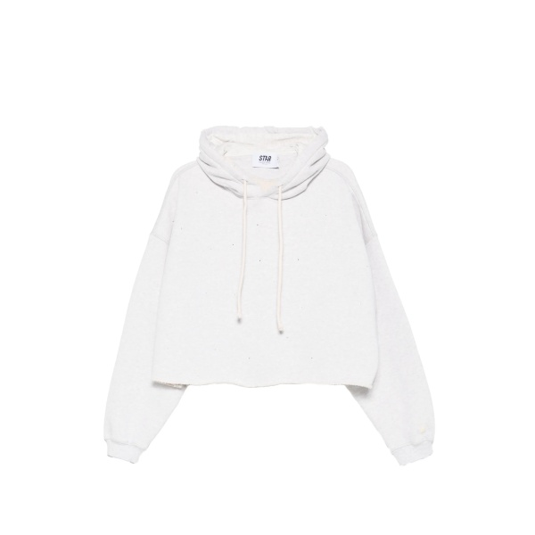 drawstring raw-cut hoodie
