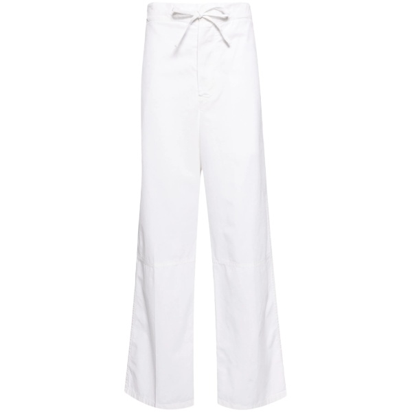 drawstring-waist cotton trousers