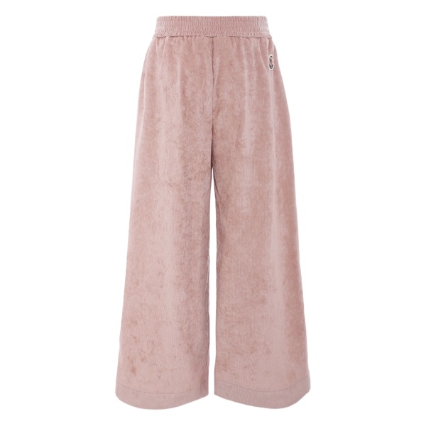 elastic-waist velour trousers