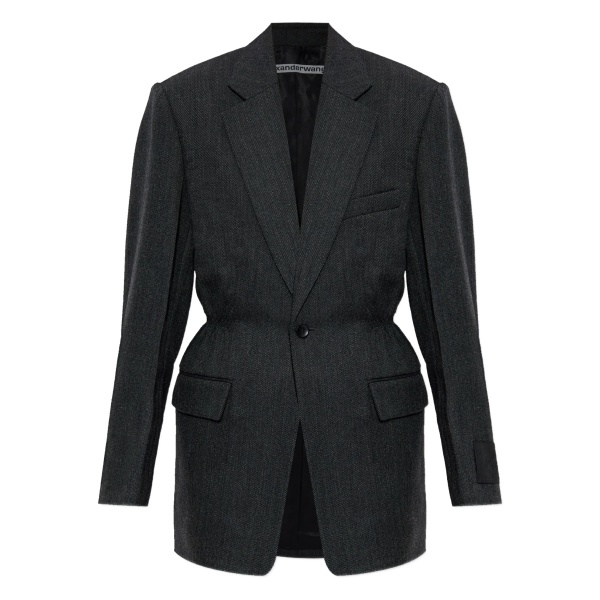 elastic-waistband blazer