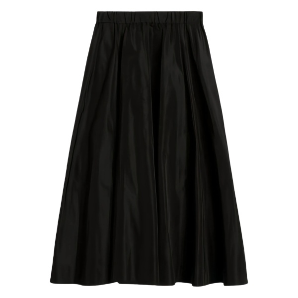 elasticated-waist midi skirt