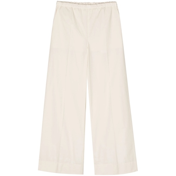 elasticated-waist wide-leg trousers