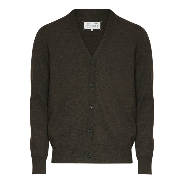 elbow-patch wool cardigan