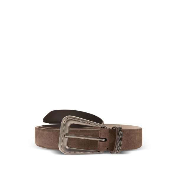embellished buckle suede belt