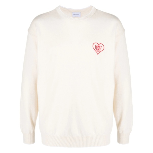 embroidered-logo crew-neck jumper
