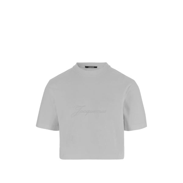 embroidered-logo cropped T-shirt