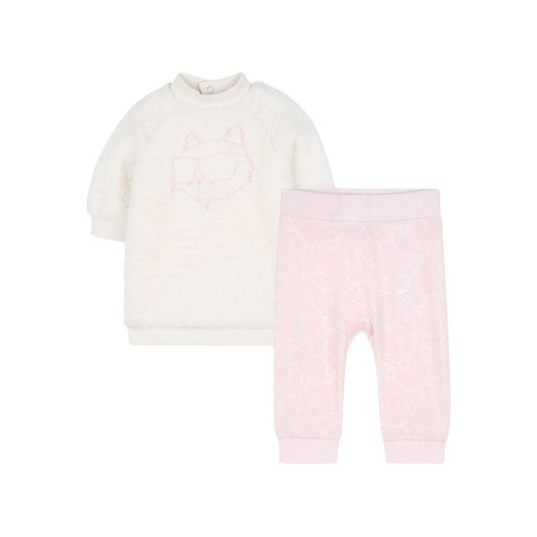 faux-shearling dress set