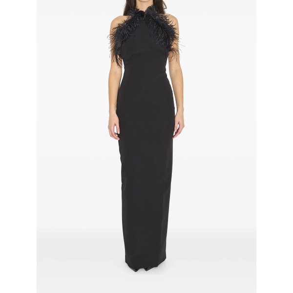 feather strap maxi dress