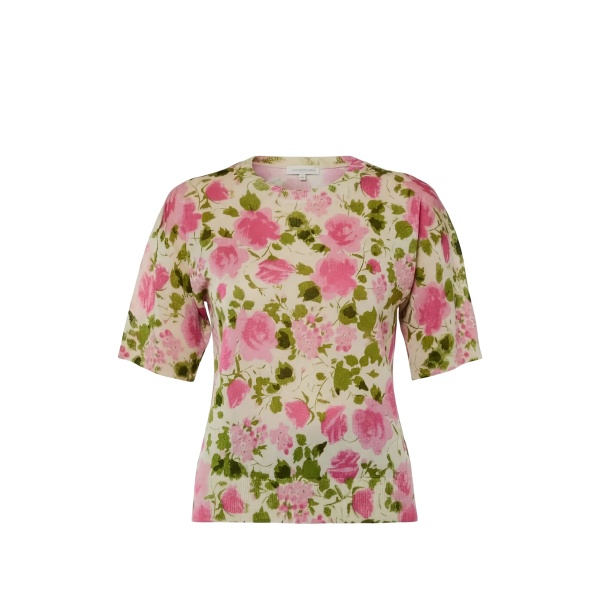 floral crew-neck top
