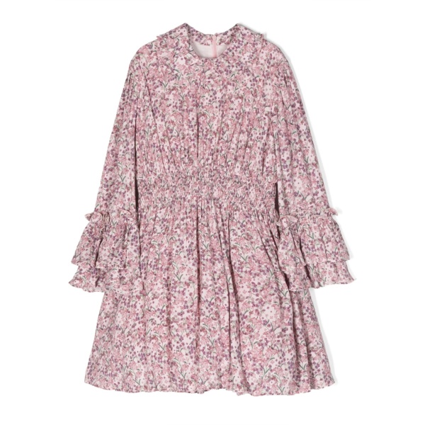floral-print flared dress