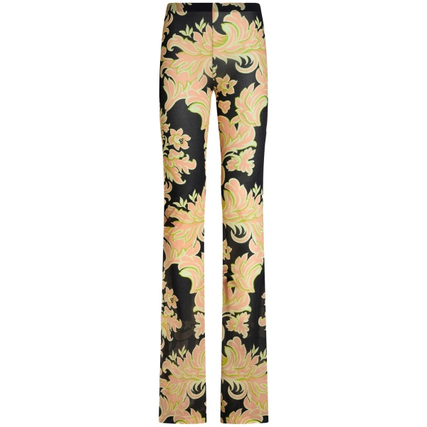 floral-print high-waisted trousers