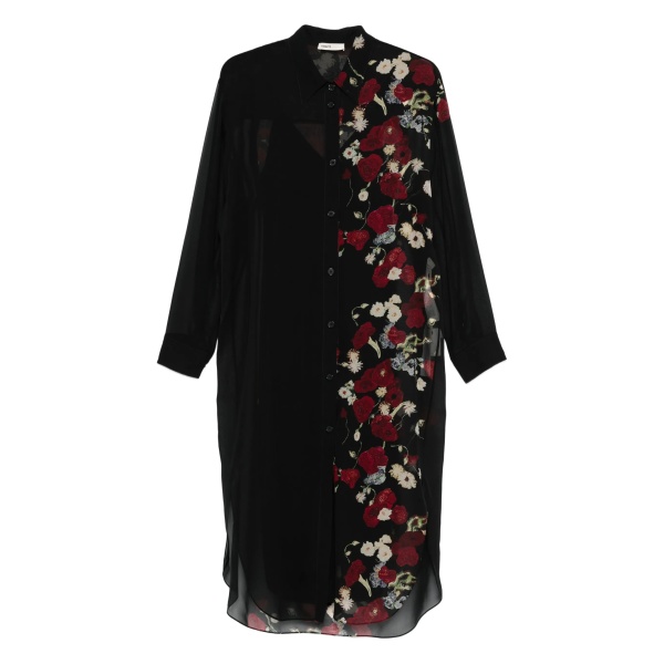 floral-print midi shirt dress