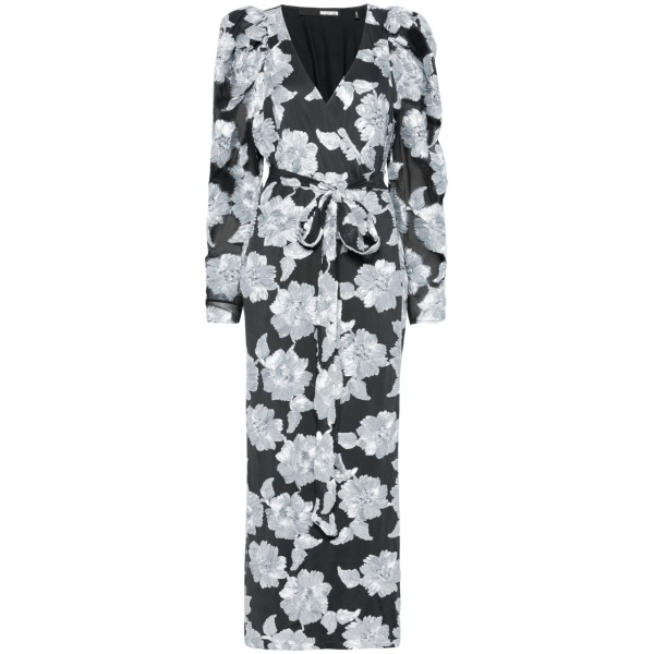 flower mesh maxi dress