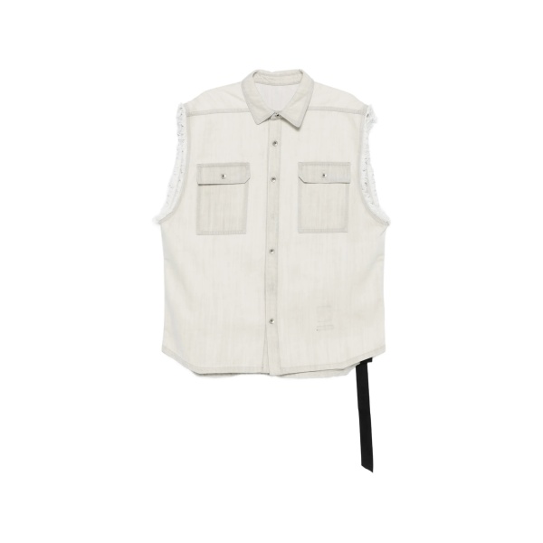frayed pocket shirt jacket
