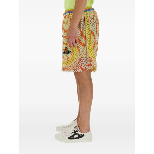 fringed mesh shorts