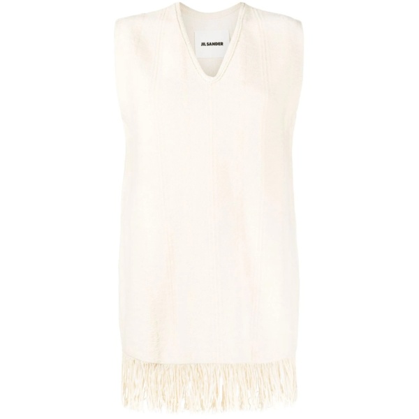 fringed v-neck vest top